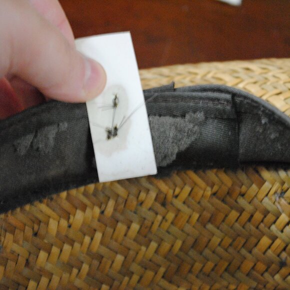 Vintage Straw Sun Hat with Tropical Fabric Band Made in USA - Picture 11 of 13